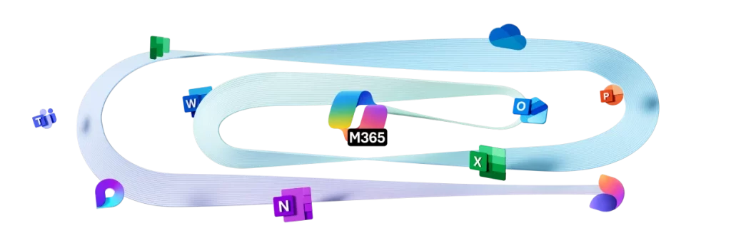 Suíte de aplicativos do Microsoft 365 com Copilot